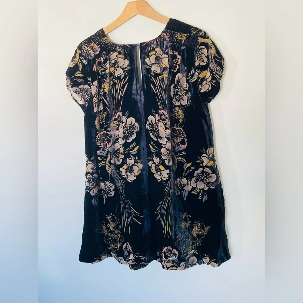 Free People Velvet Mystic Charm Babydoll Mini Long Sleeve Tunic Dress Size S - Picture 7 of 11
